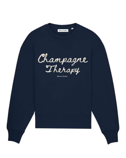 Champagne Therapy Crewneck - Navy