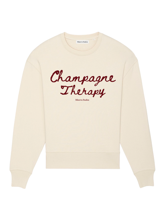 Champagne Therapy Crewneck - Cream